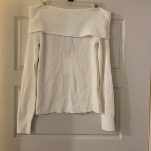 White Off the Shoulder Sweater Leith